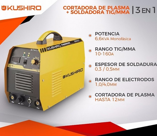 Rectificador TMC3-1 3 en 1 MMA-TIG y Cortador de Plasma Kushiro 